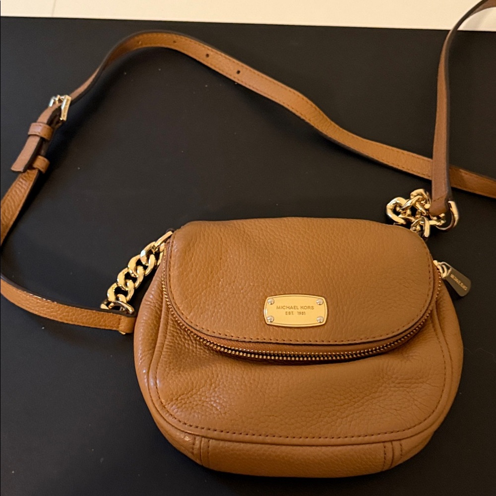 Michael Kors Brown Leather Crossbody Bag